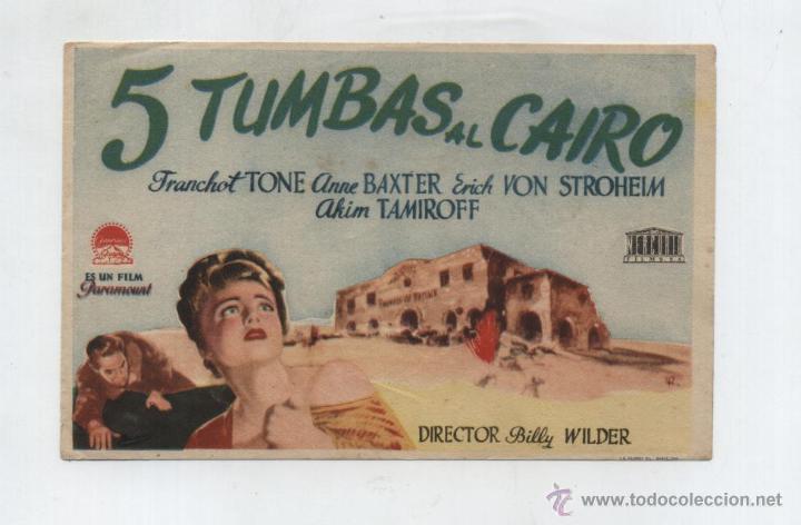 Cine: 5 tumbas al Cairo. Sencillo de Paramount. - Foto 1