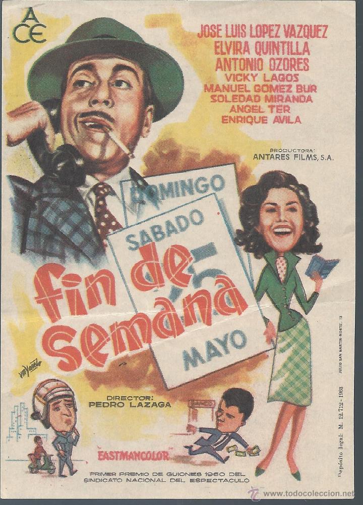 Cine: 7868- FOLLETO DE MANO- FIN DE SEMANA - Foto 1