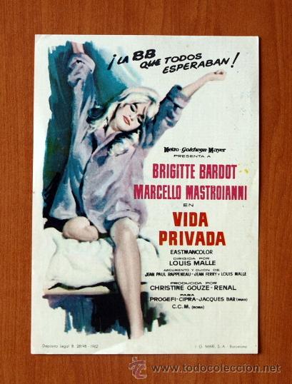 Cine: Vida privada - Brigitte Bardot, Marcello Mastroianni