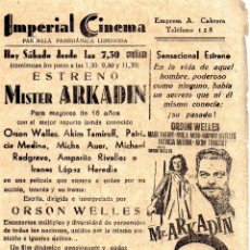  Foglietti di film di film antichi di cinema: MR ARKADIN. Lote 48910680