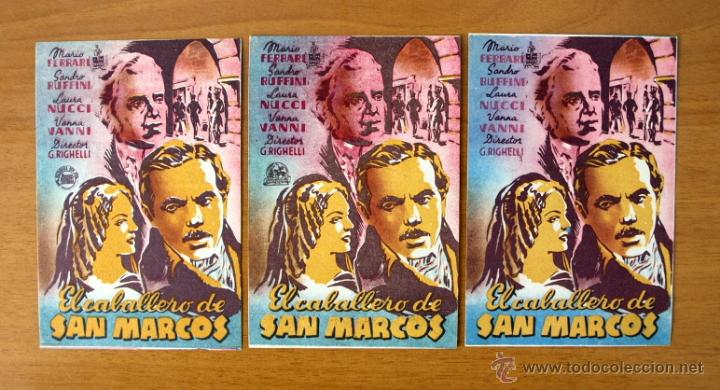 Cine: El caballero de San Marcos - Mario Ferrari, Sandro Ruffini - Distintas Distribuidora -Con publicidad