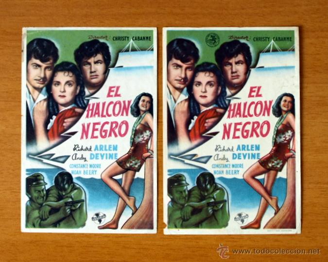  Foglietti di film di film antichi di cinema: El Halcon Negro - Richard Arlen, Andy Devine - Distinta Distribuidora - Con publicidad