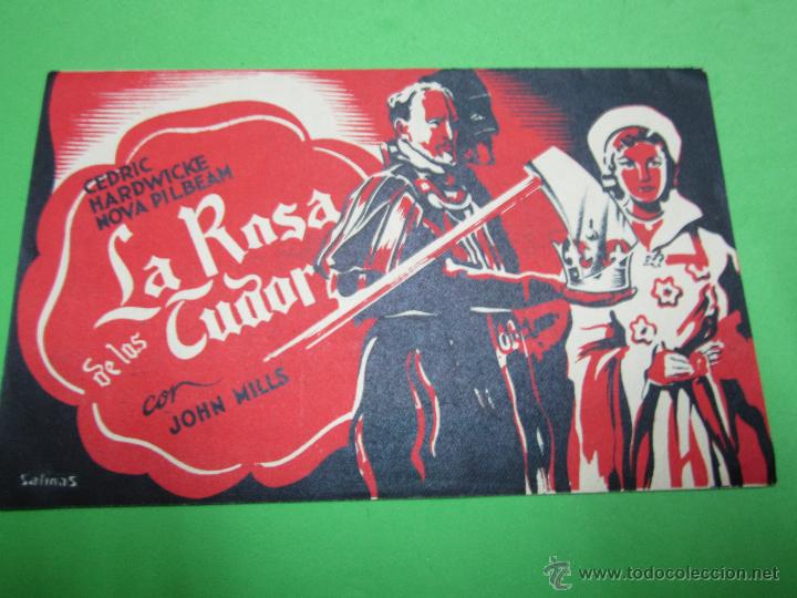 Kino: LA ROSA DE TUDOR DOBLE 1939 DIBUJO SALINAS ORIGINAL DE EPOCA.