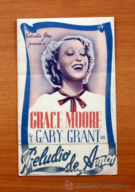 Cine: Preludio de amor - Grace Moore, Cary Grant - Con publicidad