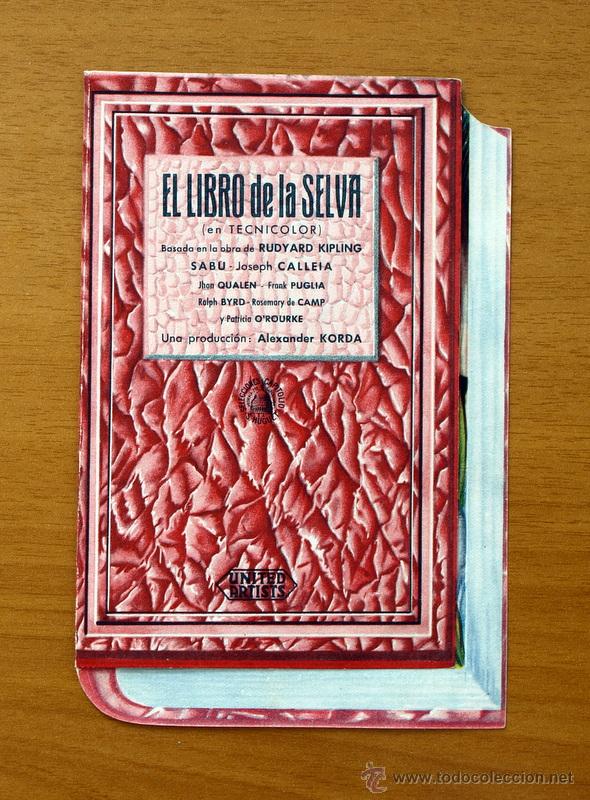 Cine: El libro de la selva - Sabu, Joseph Calleia - Programa troquelado - Con publicidad