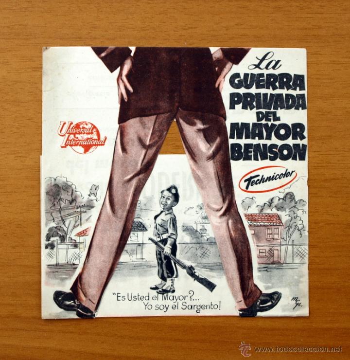 Cine: La guerra privada del Mayor Benson -Julie Adams, Charlton Heston -Programa troquelado-Con publicidad