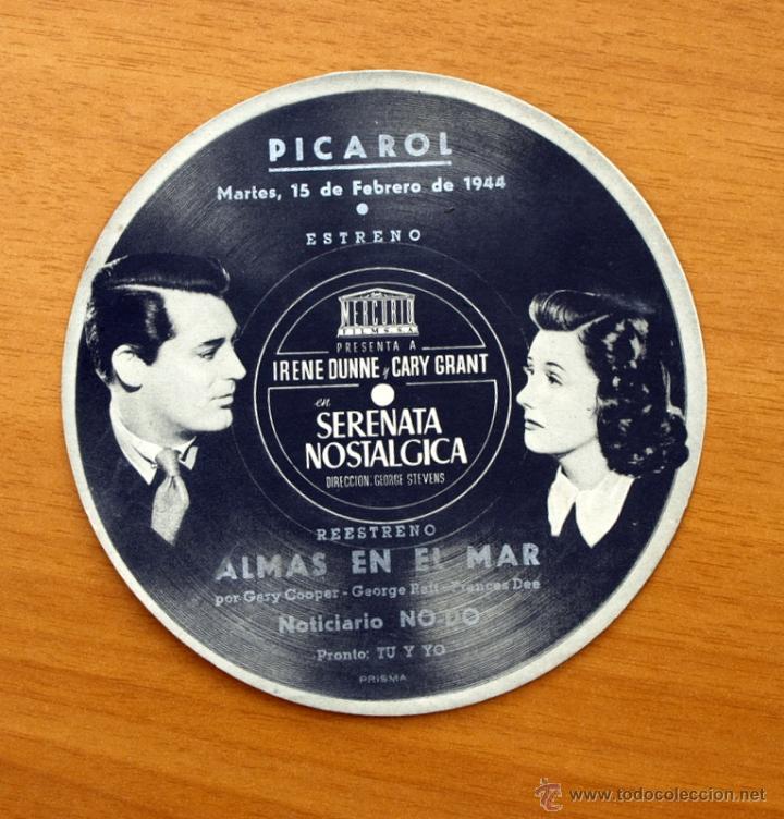 Cine: Serenata nostalgica - Cary Grant, Irene Dunne - Programa troquelado - con publicidad