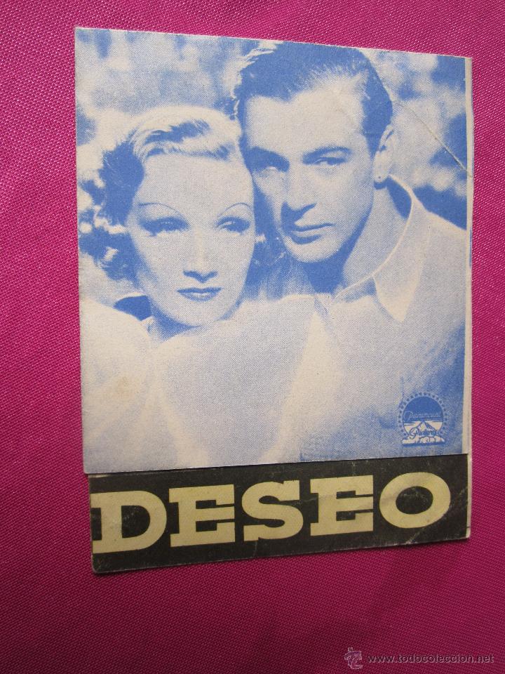 Cine: DESEO G. COOPER M. DIETRICH PROGRAMA CINE DOBLE - Foto 2