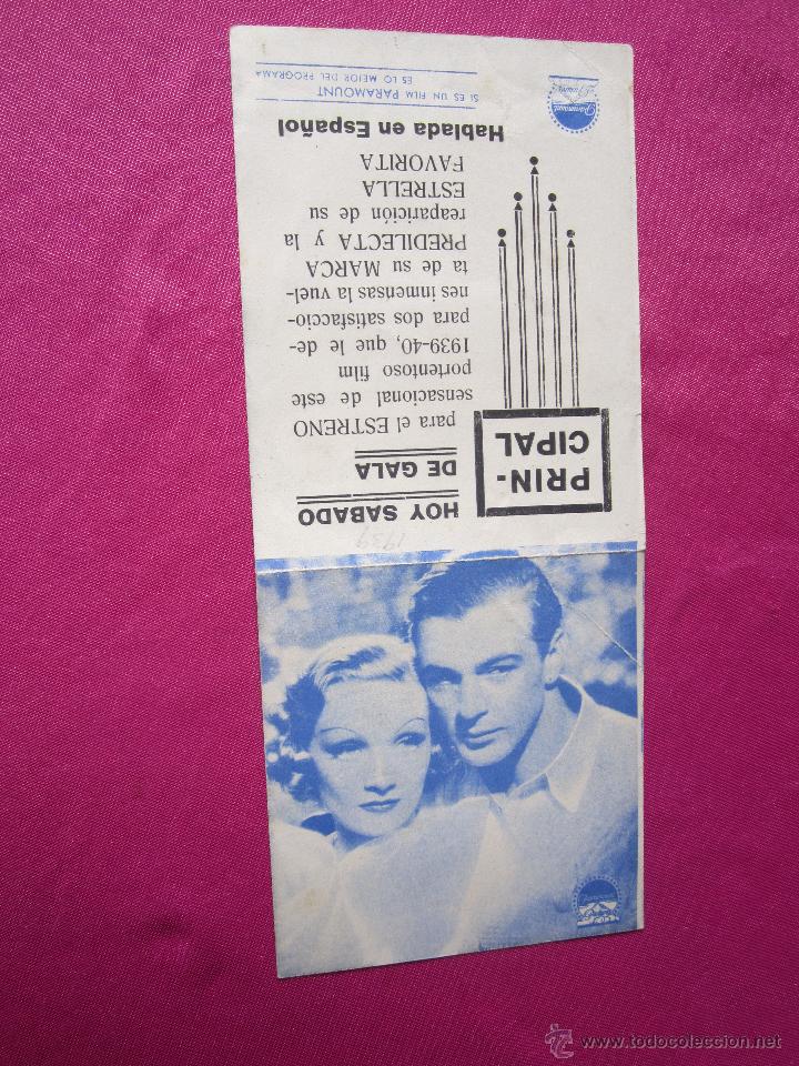 Cine: DESEO G. COOPER M. DIETRICH PROGRAMA CINE DOBLE - Foto 3