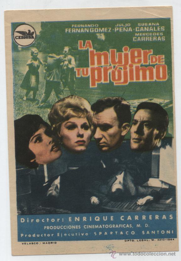 Cine: La mujer de tu pr&oacute;jimo. Sencillo de Cepicsa. - Foto 1