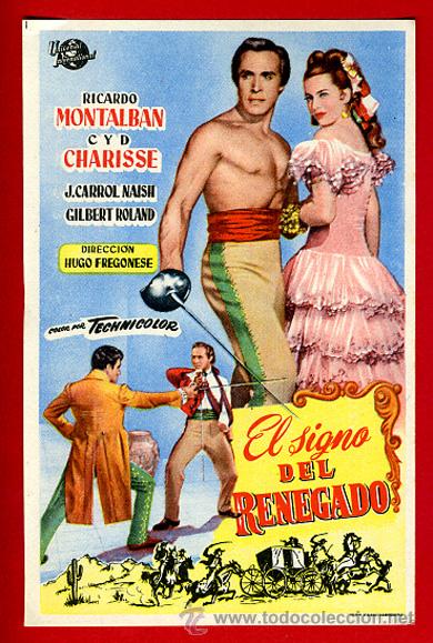  Flyers Publicitaires de films Anciens: EL SIGNO DEL RENEGADO , SENCILLO , ORIGINAL , PMD 776