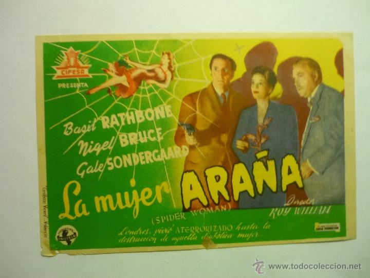 Cine: PROGRAMA LA MUJER ARA&Ntilde;A-BASIL RATHBONE - Foto 1