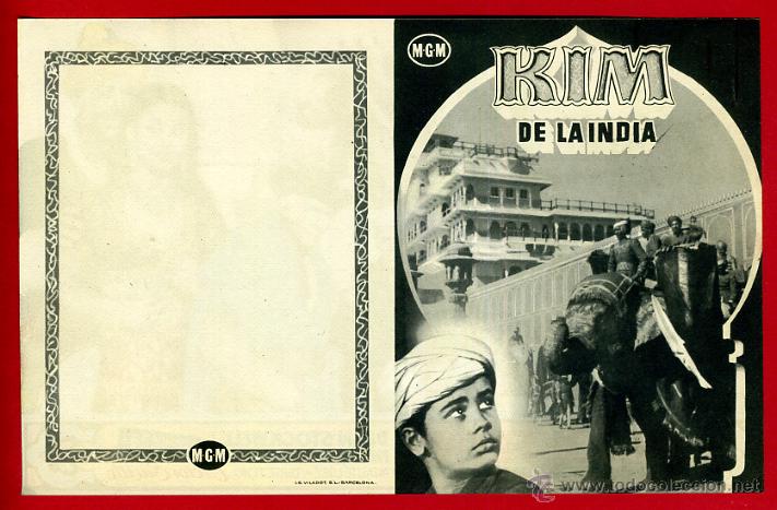  Foglietti di film di film antichi di cinema: KIM DE LA INDIA , DOBLE SIN DOBLAR , ORIGINAL , PMD 937