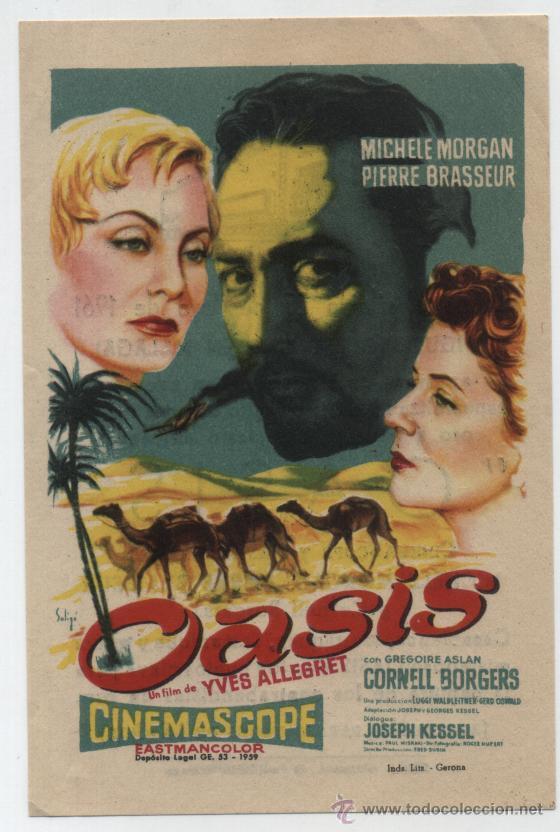 Cine: Oasis. Solig&oacute;.Sencillo sin marca de distribuidora.  M&aacute;laga Cinema - M&aacute;laga  1961.