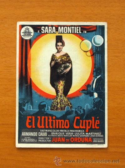 Cine: El &uacute;ltimo cupl&eacute; - Sara Montiel - Con publicidad, Gran cine Capitol de Don Benito