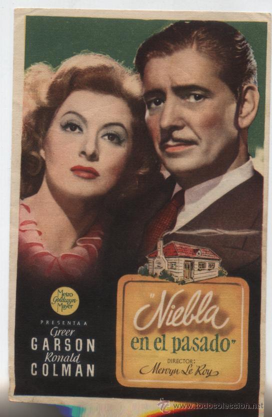  Foglietti di film di film antichi di cinema: Niebla en el pasado. Sencillo de MGM. Cine Avenida.