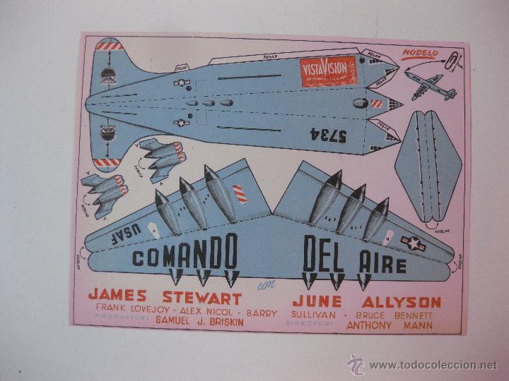 Cine: PROGRAMA DE CINE RECORTABLE COMANDO DEL AIRE. JAMES STEWART. JUNE ALLYSON - Foto 1