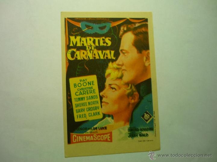 Cine: PROGRAMA MARTES DE CARNAVAL.- PAT BOONE.-PUBLICIDAD c - Foto 1