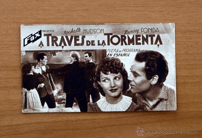 Kino: A trav&eacute;s de la tormenta -Rochelle Hudson, Henry Fonda- Publicidad Cinema sala Merc&eacute; de Arenys de Mar