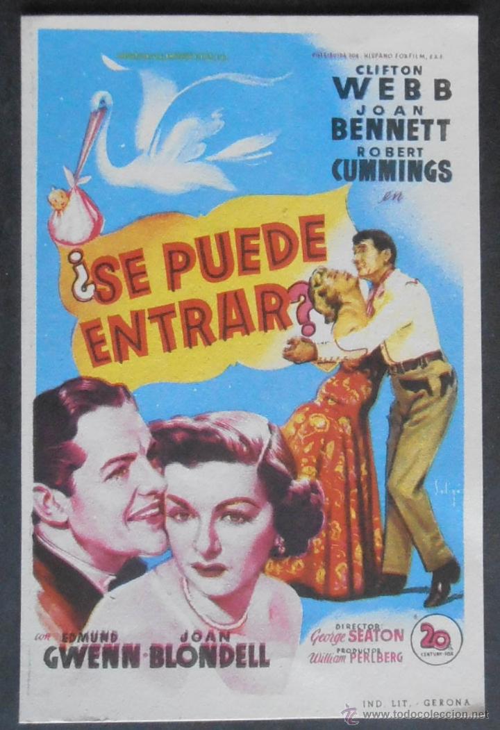 Cine: &iquest;SE PUEDE ENTRAR?,FOLLETO DE MANO (5647),SOLIGO,CONSERVACION,VER FOTOS