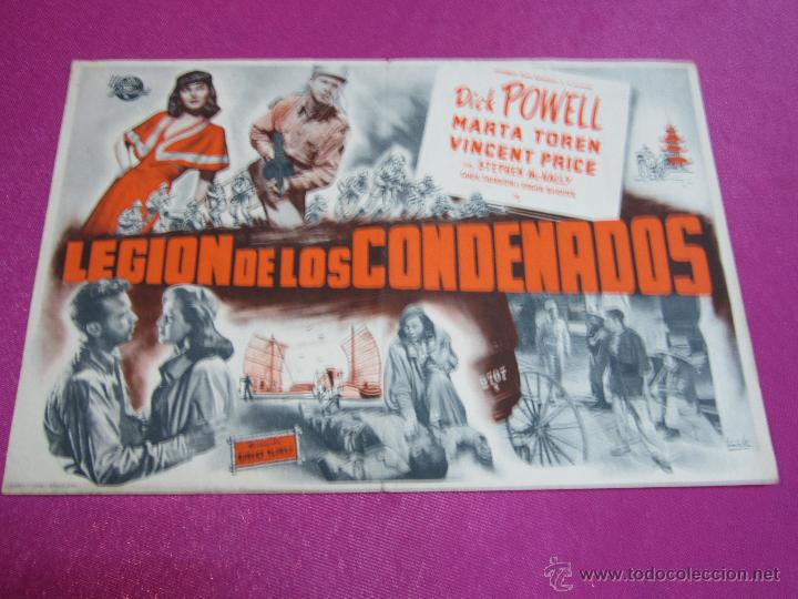 Cine: LEGION DE LOS CONDENADOS. PROGRAMA ORIGINAL DE EPOCA A&Ntilde;OS 50