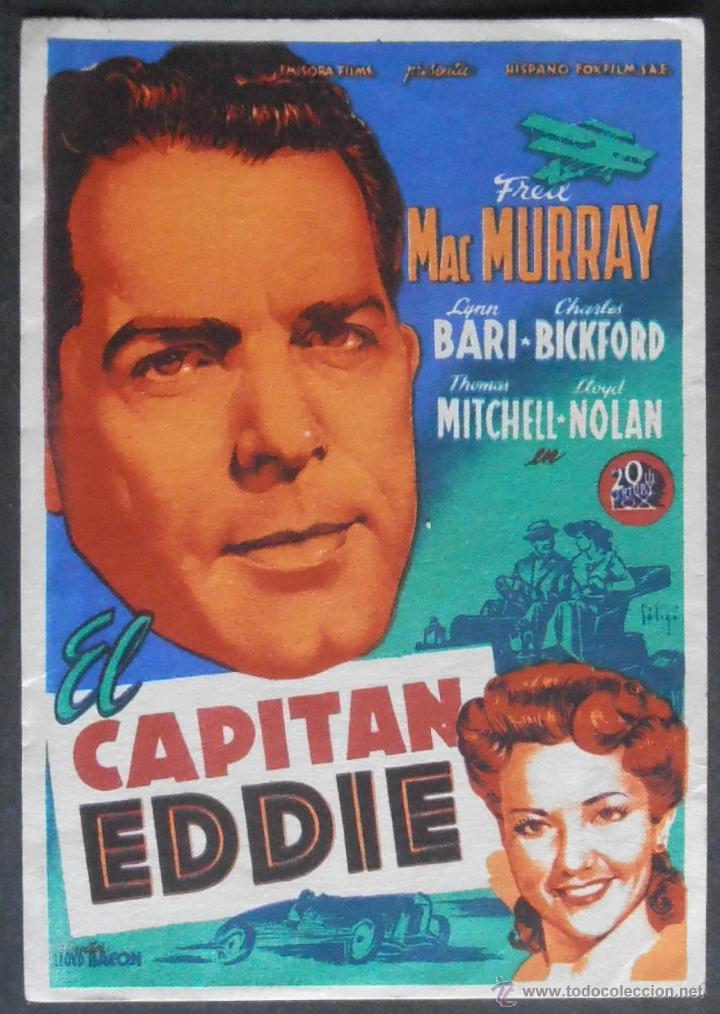 Cine: EL CAPITAN EDDIE,FOLLETO DE MANO (5665),SOLIGO,CONSERVACION,VER FOTOS