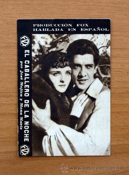 Kino: El caballero de la noche - Jose Mojica, Mona Maris - Publicidad Teatro San Ildefonso