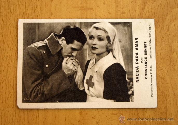  Foglietti di film di film antichi di cinema: Nacida para amar - Constance Bennet - Tarjeta Postal - Editorial Gr&aacute;fica - Barcelona
