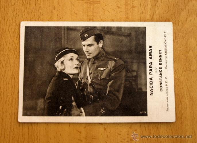  Foglietti di film di film antichi di cinema: Nacida para amar - Constance Bennet - Tarjeta Postal - Editorial Gr&aacute;fica - Barcelona