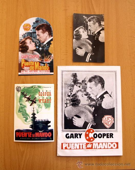 Cine: Puente de mando - Gary Cooper - un programa, dos postales, mas una guia - Foto 1