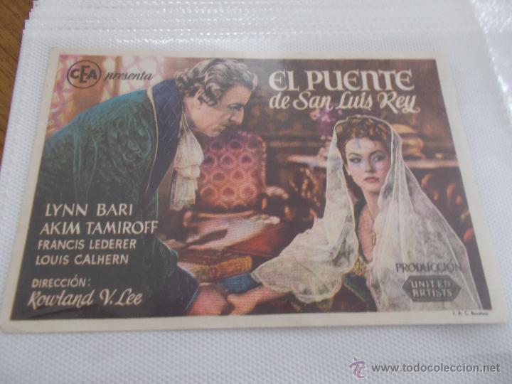 Cine: EL PUENTE DE SAN LUIS REY SENCILLO SIN PUBLICIDAD