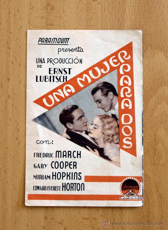 Cine: Una mujer para dos - Gary Cooper, Fredric March, Miriam Hopkins