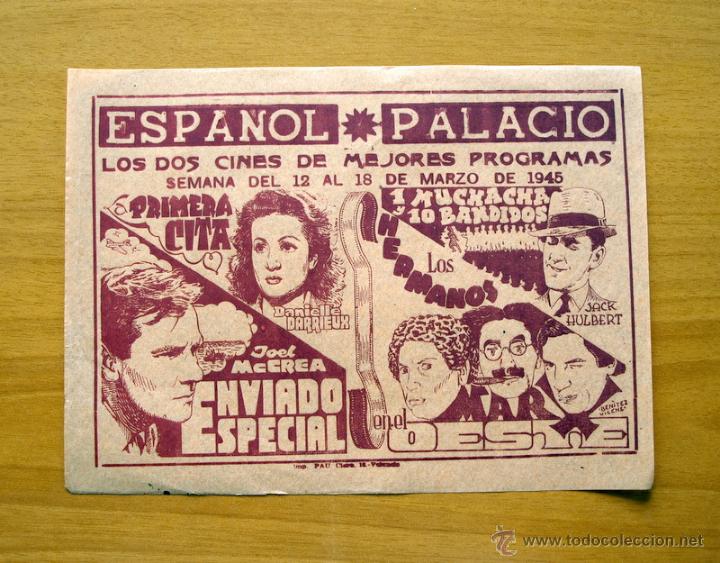 Cine: La primera cita - Enviado especial - Los hermanos Marx en el Oeste - Una muchacha y 10 bandidos