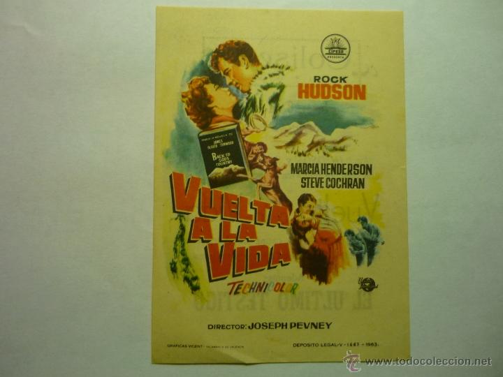 Cine: programa vuelta a la vida.-rock hudson -publicidad - Foto 1