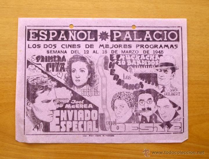 Cine: La primera cita - Enviado especial - Los hermanos Marx en el Oeste - Una muchacha y 10 bandidos