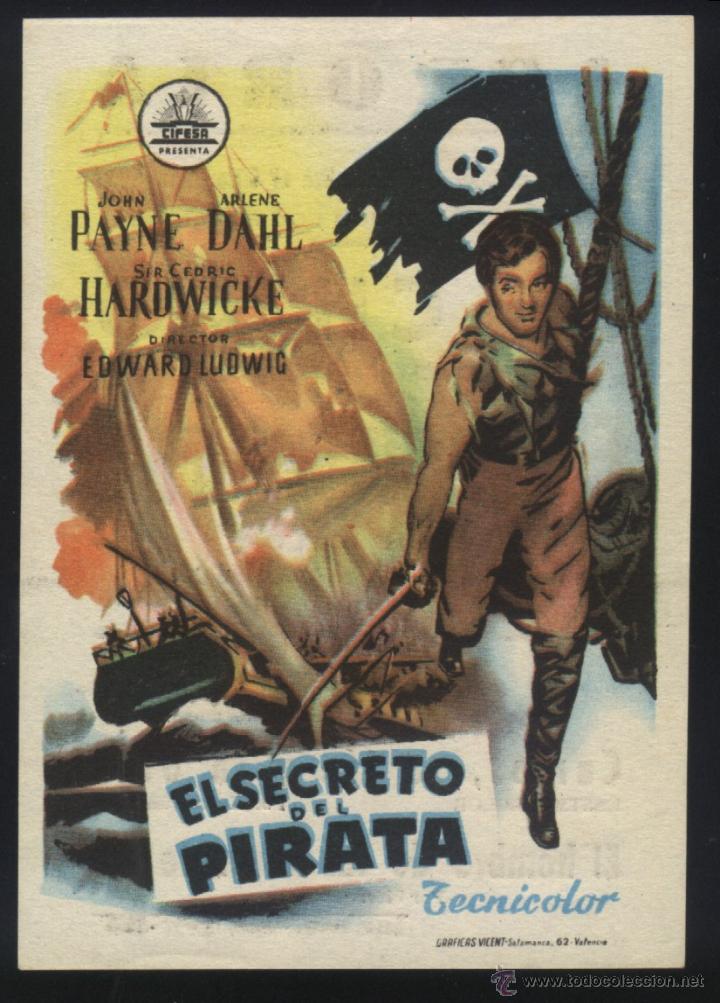  Flyers Publicitaires de films Anciens: Q-05345- EL SECRETO DEL PIRATA (Caribbean) (CINE ASTORIA) John Payne - Arlene Dahl