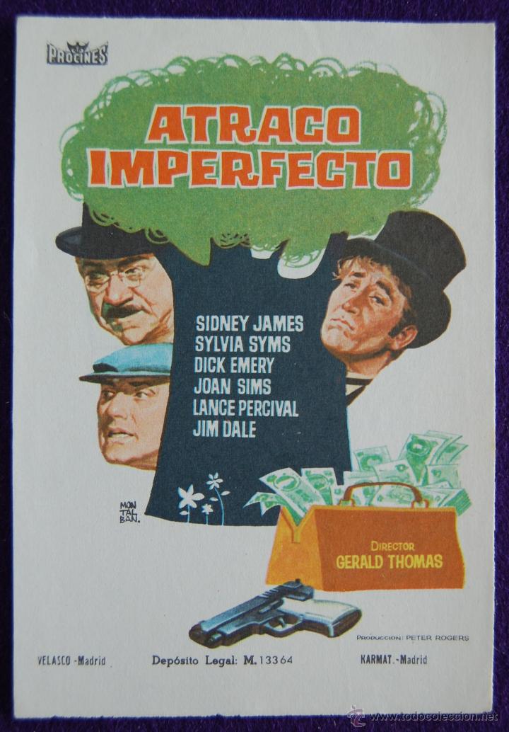 Cine: PROGRAMA DE CINE DE MANO ORIGINAL. ATRACO IMPERFECTO. SIDNEY JAMES- SYLVIA SYMS... - Foto 1