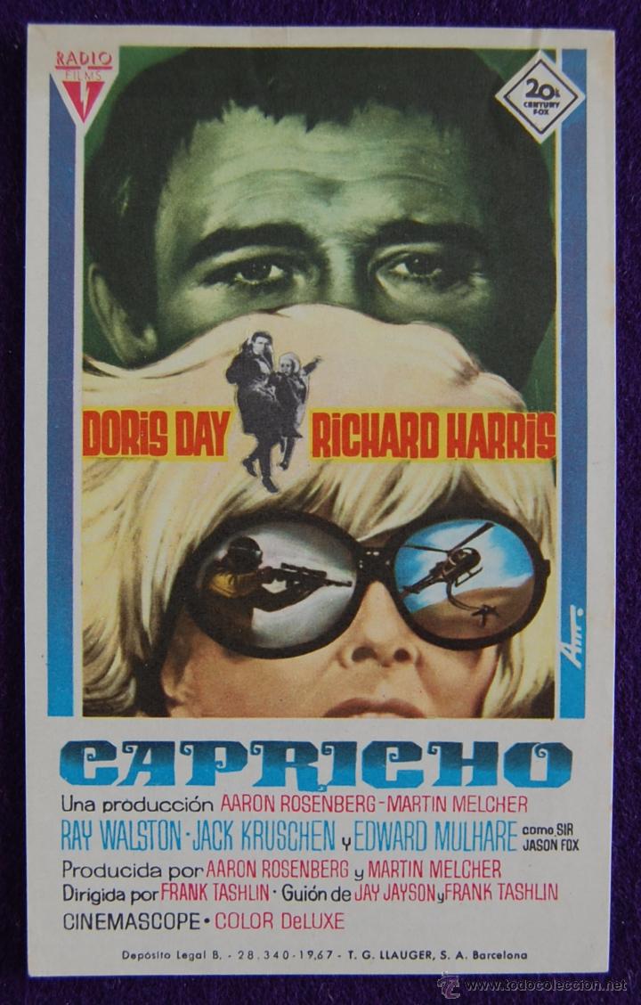 Cine: PROGRAMA DE CINE DE MANO ORIGINAL. CAPRICHO. DORIS DAY- RICHARD HARRIS. - Foto 1