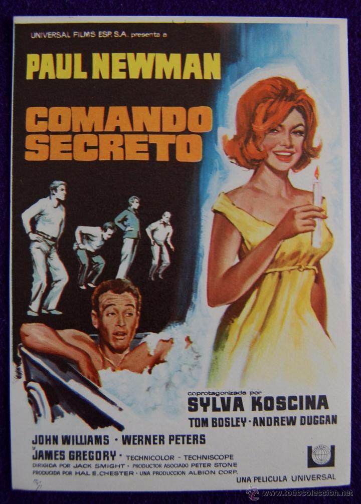 Cine: PROGRAMA DE CINE DE MANO ORIGINAL. COMANDO SECRETO. PAUL NEWMAN- SYLVA KOSCINA. - Foto 1