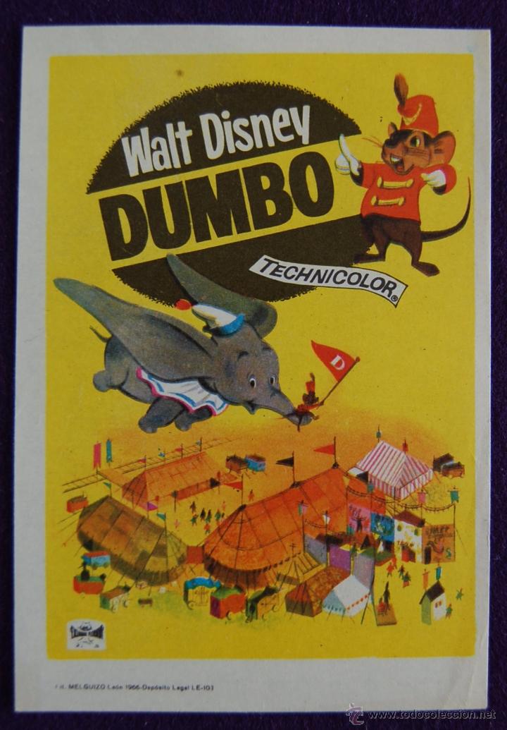Cine: PROGRAMA DE CINE DE MANO ORIGINAL. DUMBO. WALT DISNEY. - Foto 1