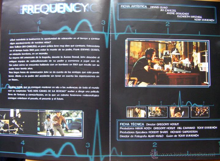 Cine: Cine programa pelicula Frequency, D. Quaid y J. Caviezel tamaño 21x30 cm cerrado-ver foto adicional - Foto 2 - 49683794