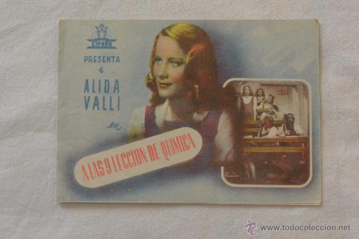 Cinema: Folleto mano cine doble A LAS 9 LECCION DE QUIMICA