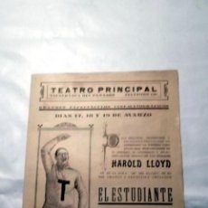 Cine: HAROLD LLOYD EL ESTUDIANTE NOVATO PROGRAMA CINE MUDO DOBLE GRANDE ORIGINAL PARAMOUNT 1925