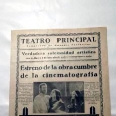 Cine: EL REY DE REYES - THE KING OF KINGS CECIL B. DEMILLE 1927 PROGRAMA CINE MUDO DOBLE ESTRENO 1927. Lote 49785841
