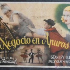  Foglietti di film di film antichi di cinema: NEGOCIO EN APUROS,FOLLETO DE MANO (7159),CONSERVACION,VER FOTOS. Lote 49903932