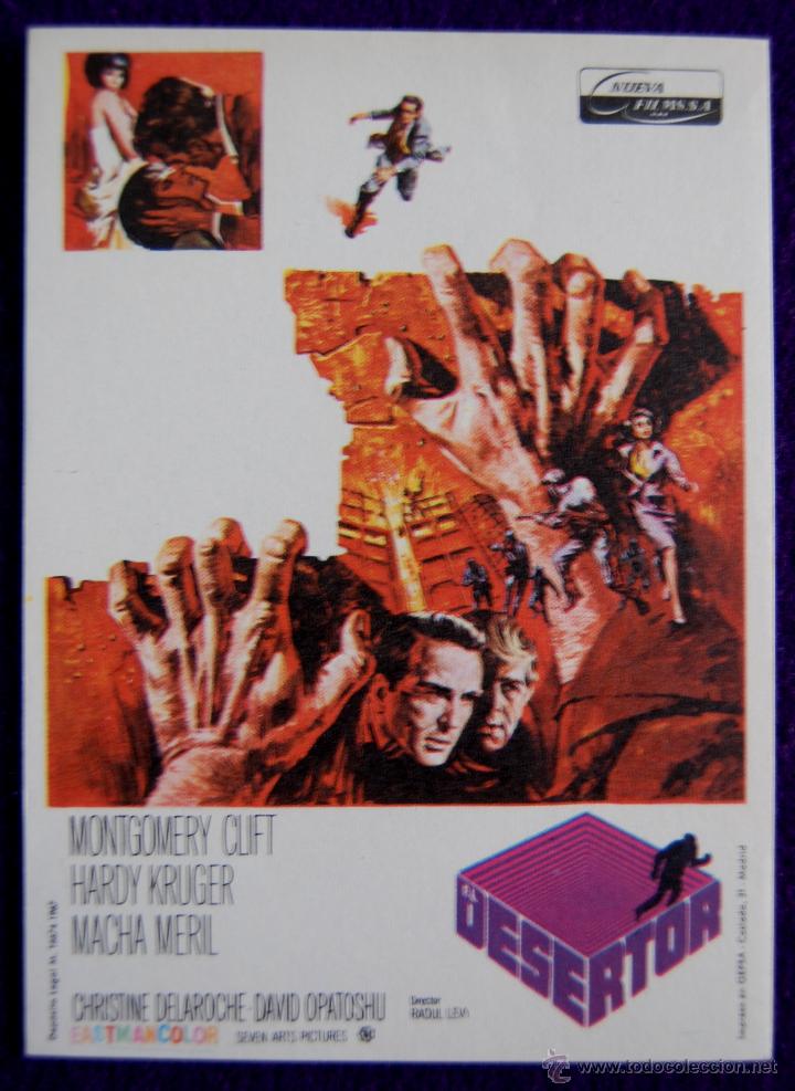 Cine: PROGRAMA DE CINE DE MANO ORIGINAL. EL DESERTOR. MONTGOMERY CLIFT-HARDY KRUGER. COCA. - Foto 1