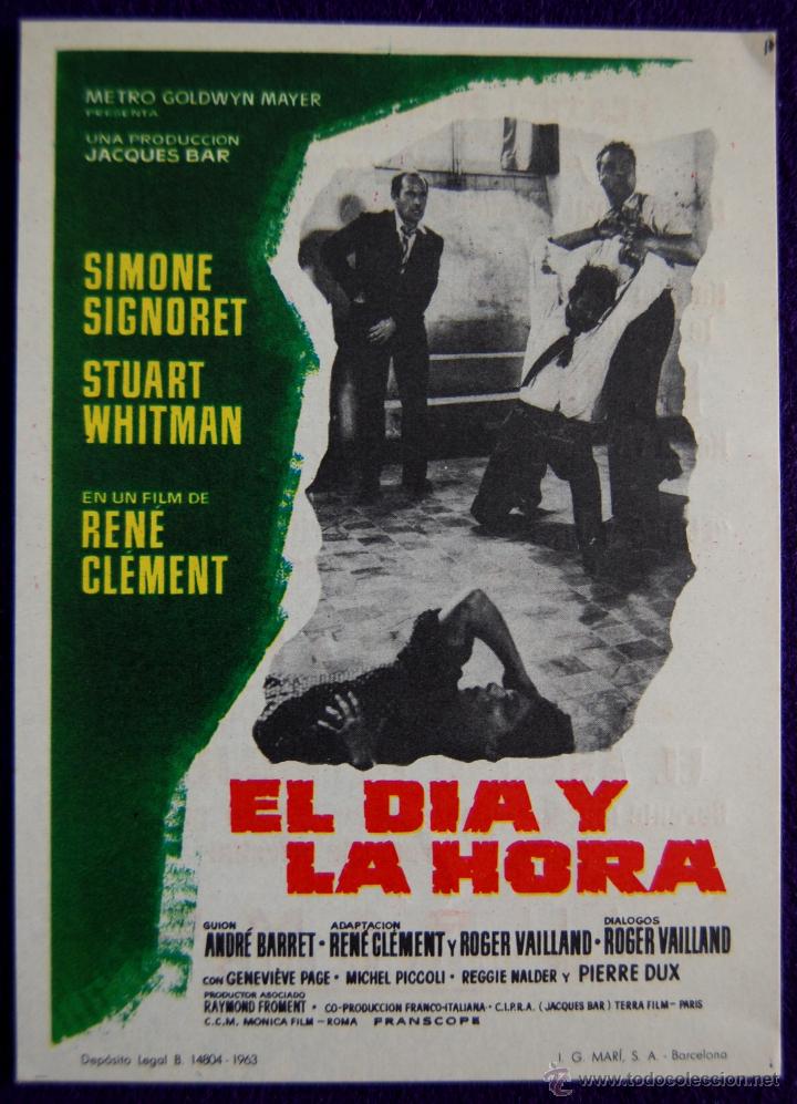 Cine: PROGRAMA DE CINE DE MANO ORIGINAL. EL DIA Y LA HORA. TEATRO PRINCIPAL DE INCA. - Foto 1