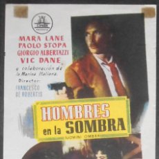  Foglietti di film di film antichi di cinema: HOMBRES EN LA SOMBRA,FOLLETO DE MANO (7446),CONSERVACION,VER FOTOS. Lote 49967196