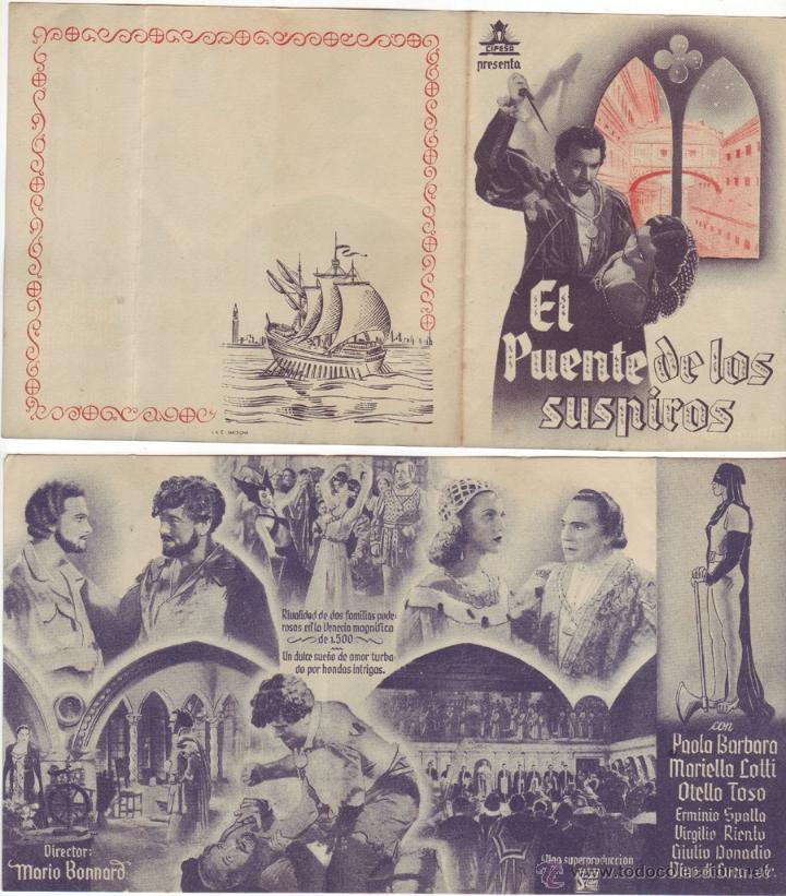 Cine: PROGRAMA DE CINE DOBLE.- EL PUENTE DE LOS SUSPIROS. - Foto 1