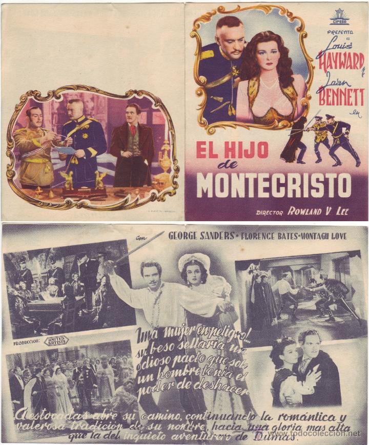 Cine: PROGRAMA DE CINE DOBLE.- EL HIJO DE MONTECRISTO. - Foto 1